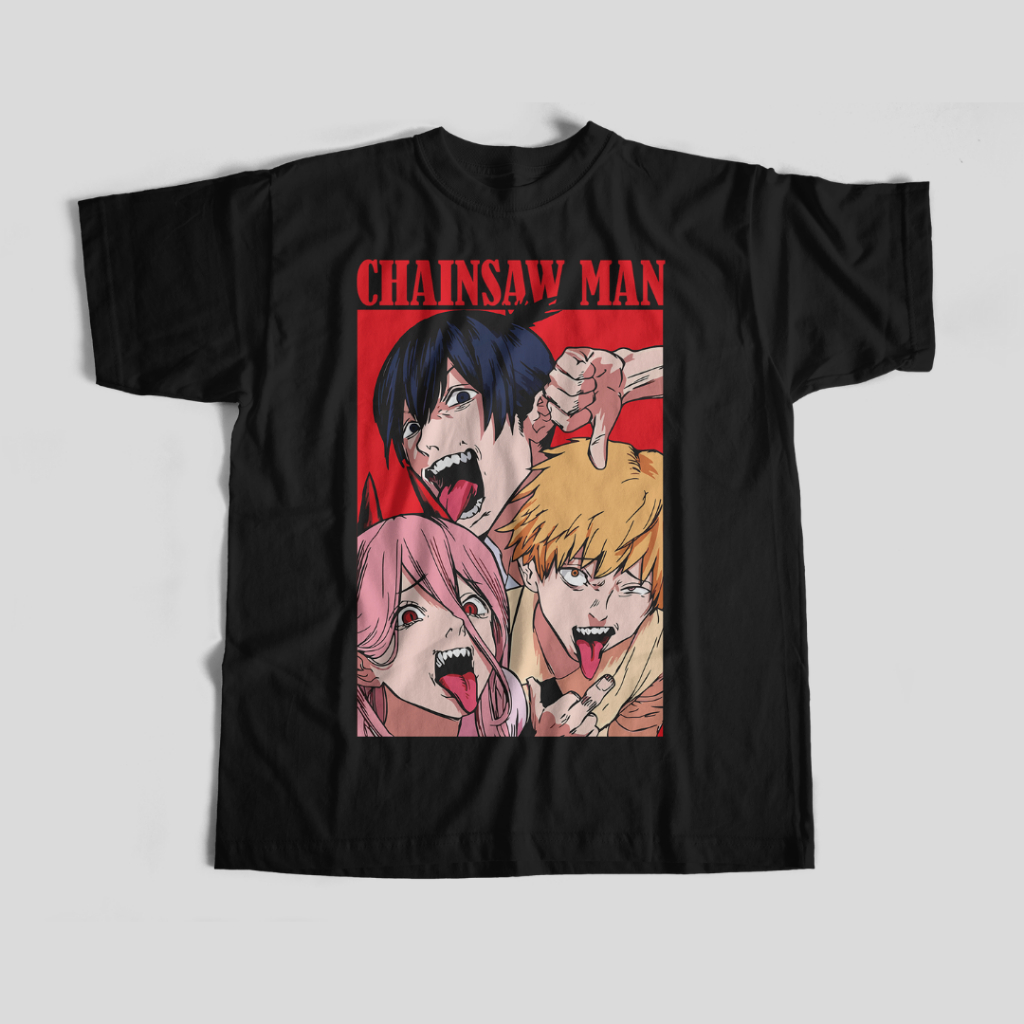 SUPERMATCHY | ANIME T-SHIRT | CHAINSAW MAN | BLACK