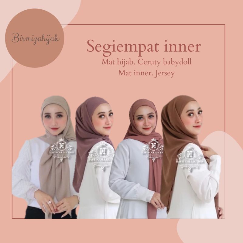 Hijab segiempat iner/hijab instan segitiga inner/hijab viral instan/hijab instan lesty kejora*hijab 