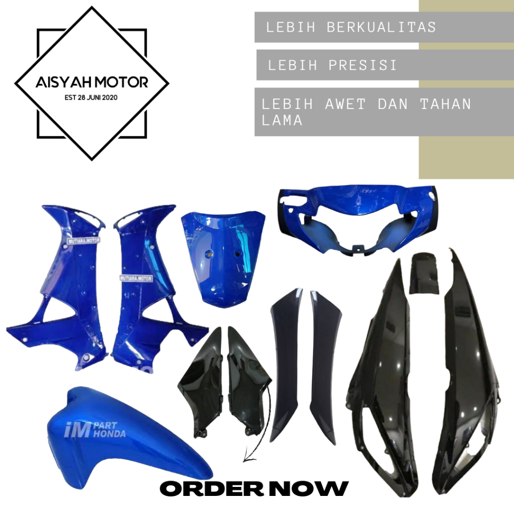 Cover Bodi Halus Honda Supra X 125 Lama Warna Biru