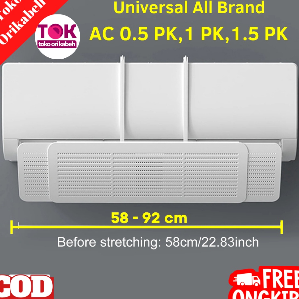 Talang AC Reflektor Cover Penahan Hembusan Angin Indoor AC Penghalang Hembusan AC Kamar Rumah Kantor