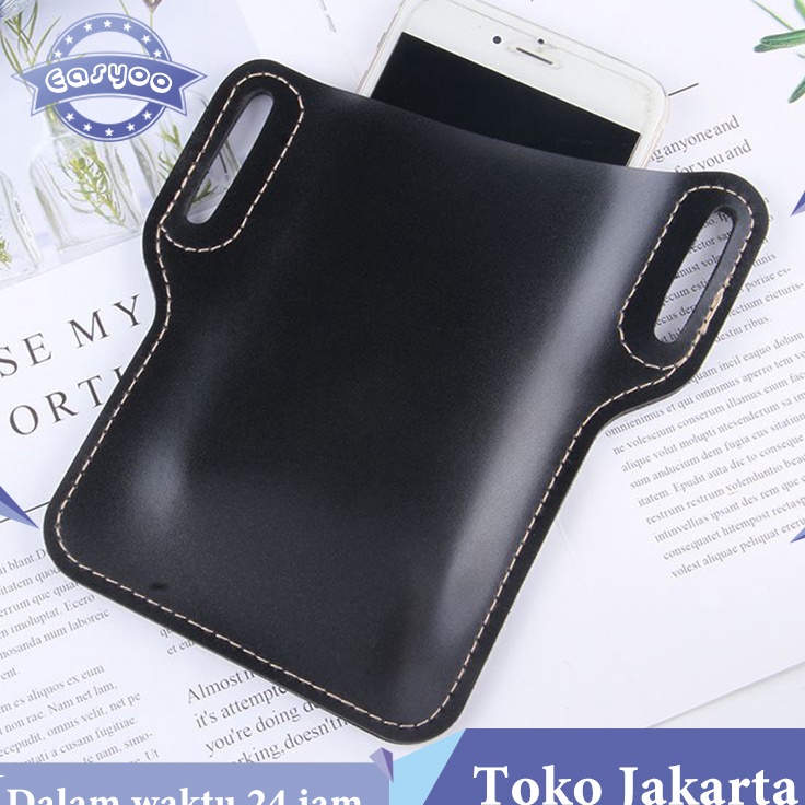 Kirim Sekarang Case Sarung Dompet Bag Tas Tempat Hp Pinggang Sabuk Kulit Universal Untuk Iphone Sams