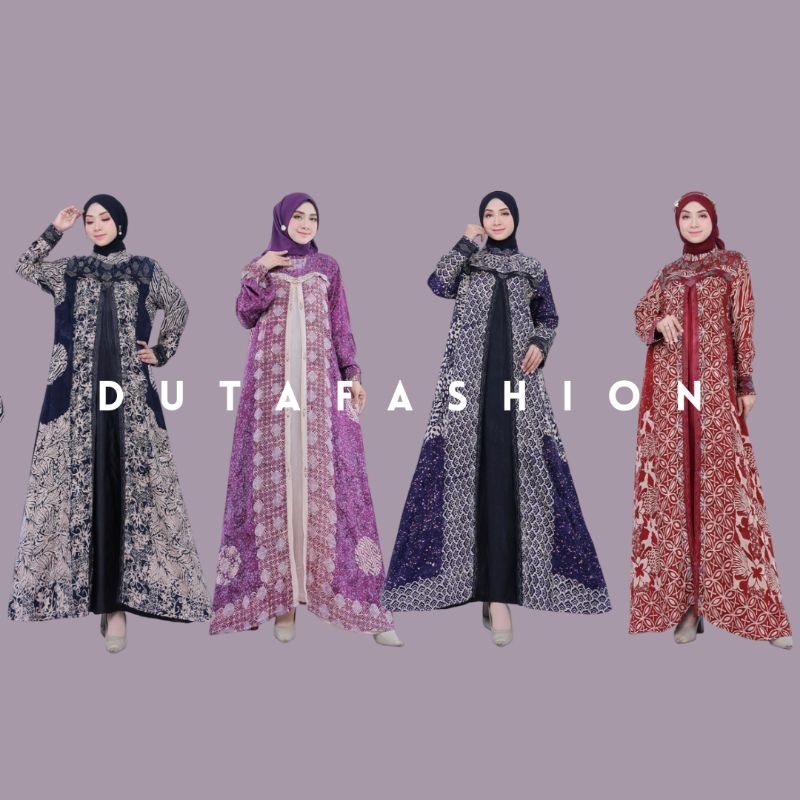 Dress Batik Wanita Kombinasi Batik Baby Premium Semi Sutra