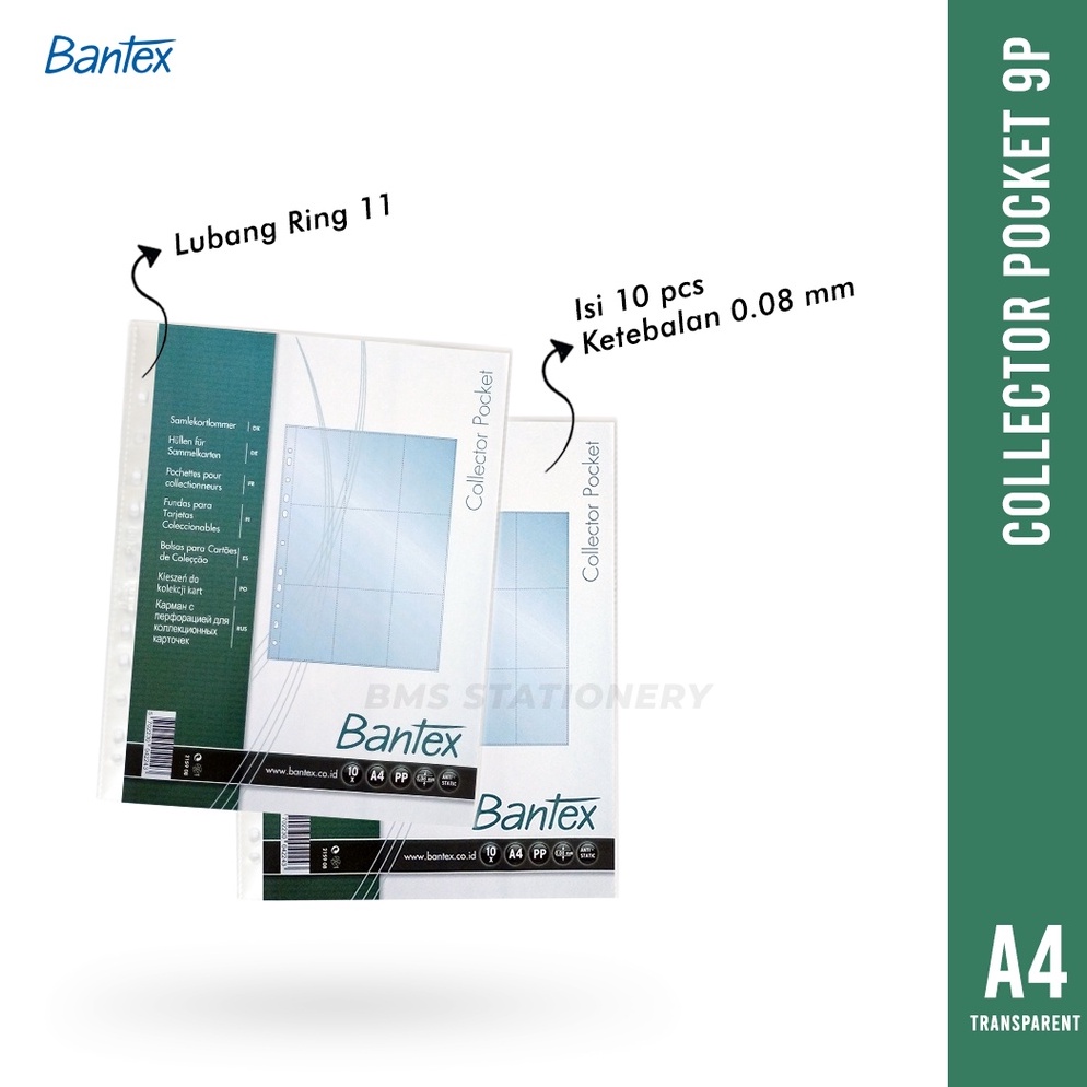 

BMS Surabaya Bantex Collector Pocket A4 9P Pocket Sleeve Photo Card Transparent 2159 8 ART L6R4