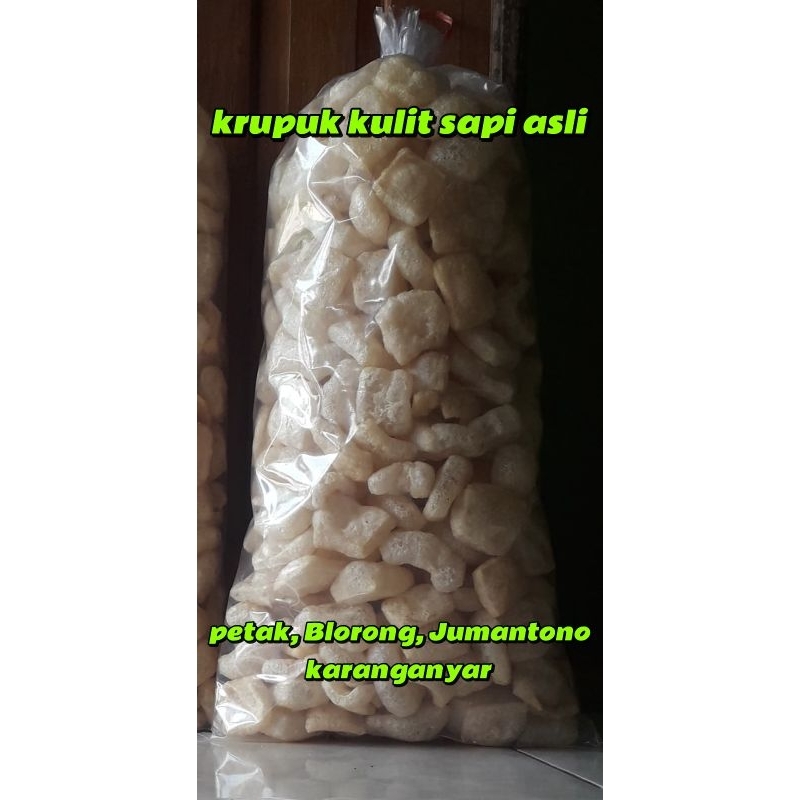 

kerupuk kulit sapi asli isi 200 gram rasa original super kriuk tanpa bahan pengawet kerupuk dorokdok