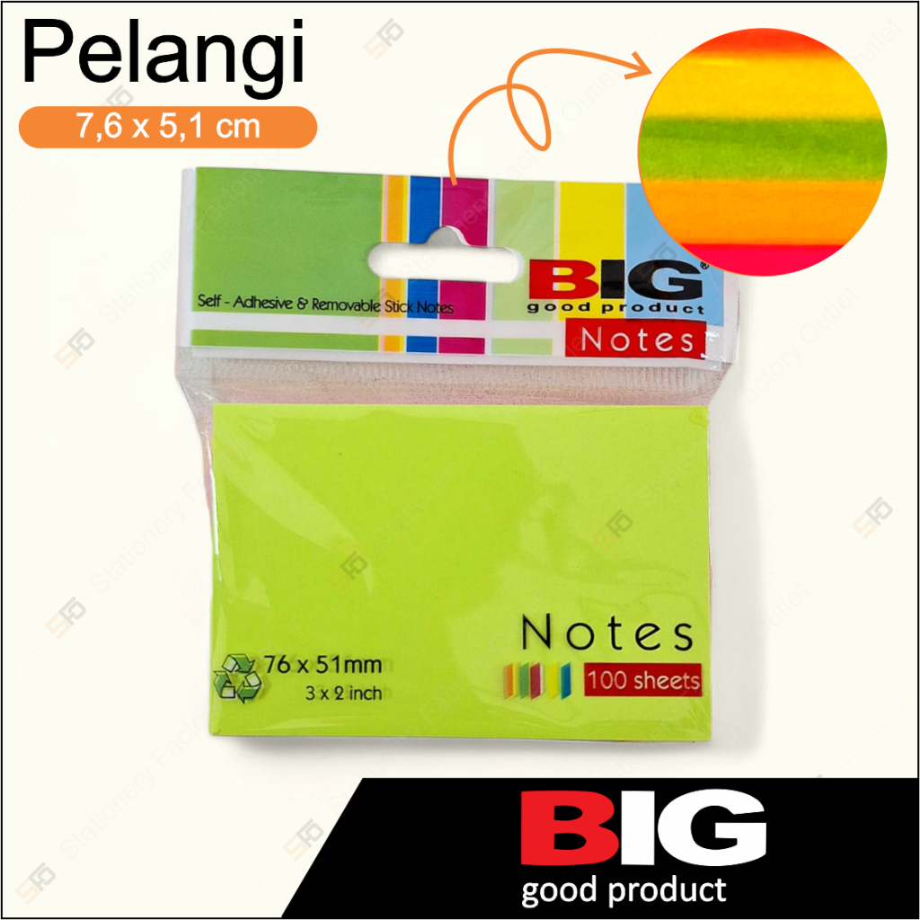 

Sticky Notes Big 76mm x 51mm Raindbow - SFO Semarang Official