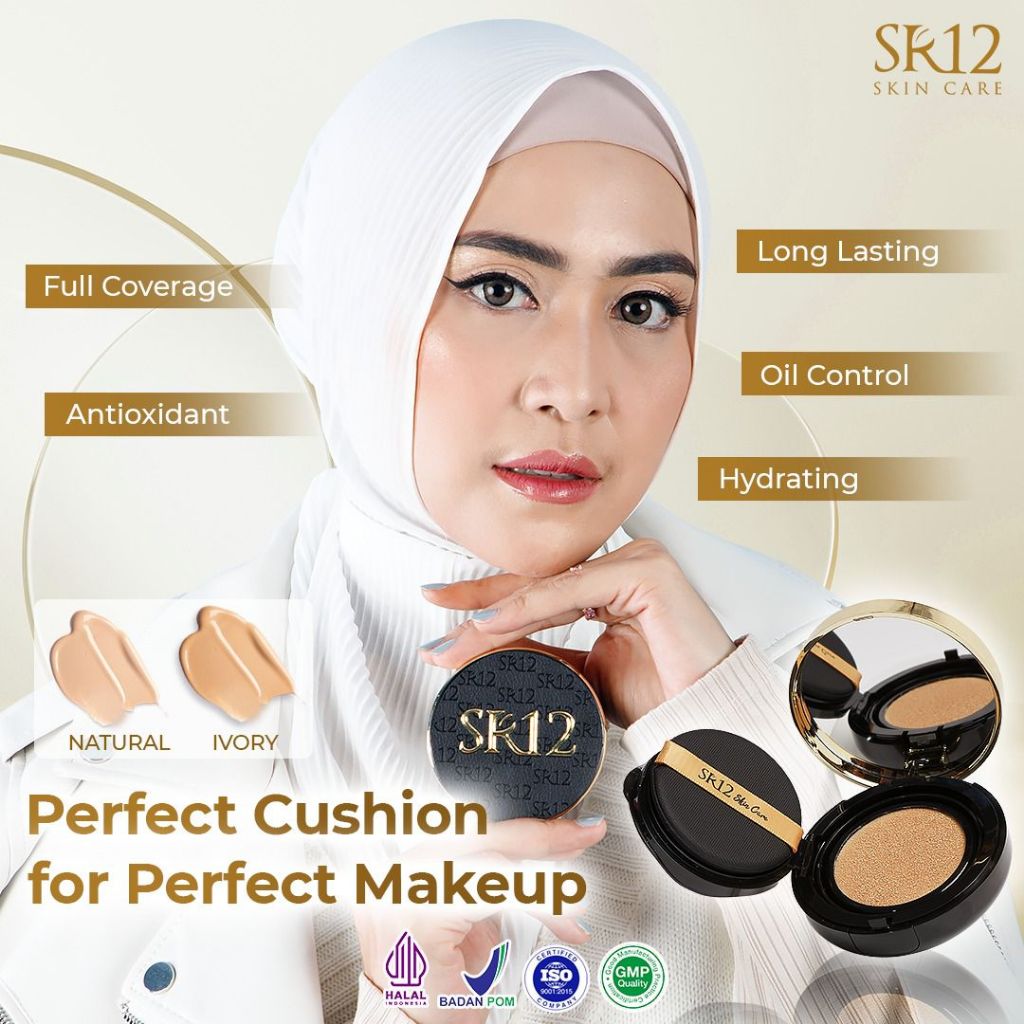 SR12 Perfect Cushion Kontrol Minyak Melembabkan Tahan Lama Oil Control Shade Ivory 15 GR - KSR005