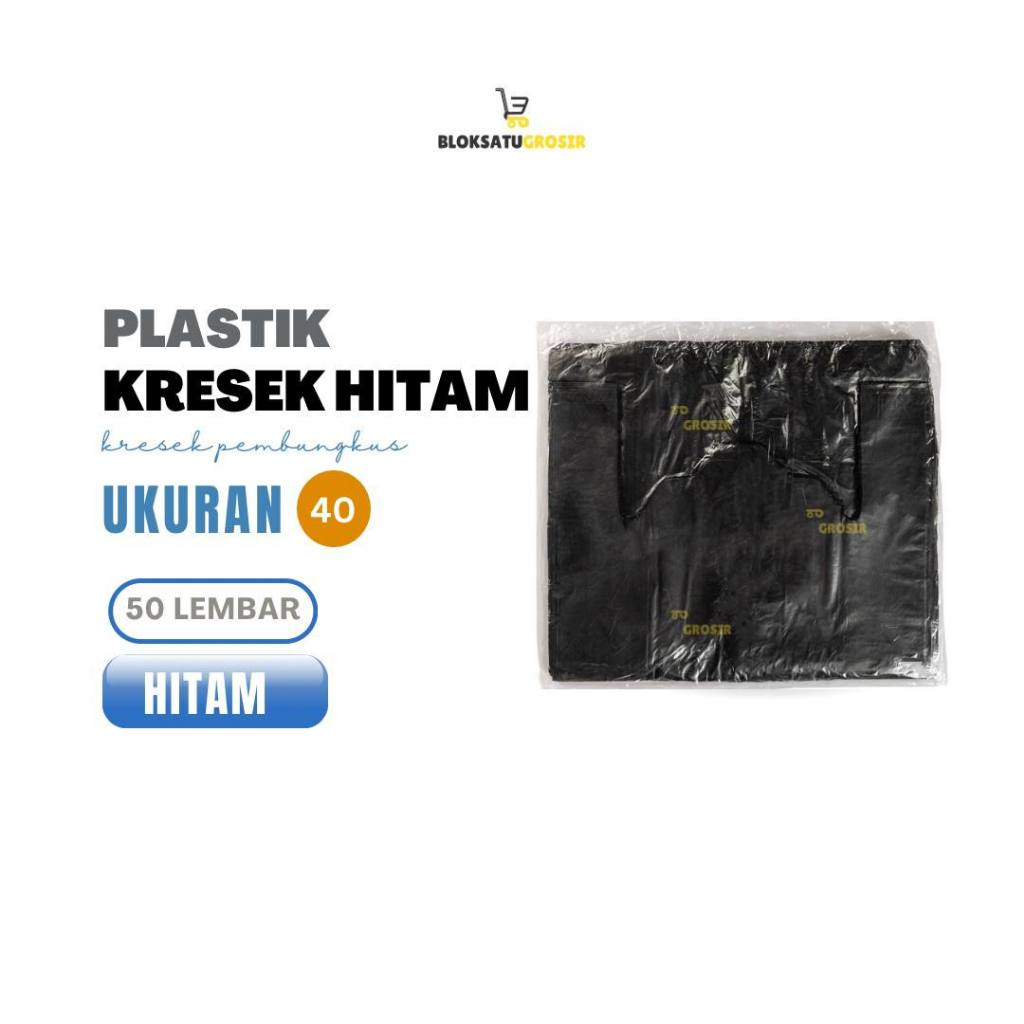 Kantong Kresek Hitam Uk 40 40x65 03 Isi 50 Lembar Kresek Laundry Hitam Ekonomis / Trash Bag /