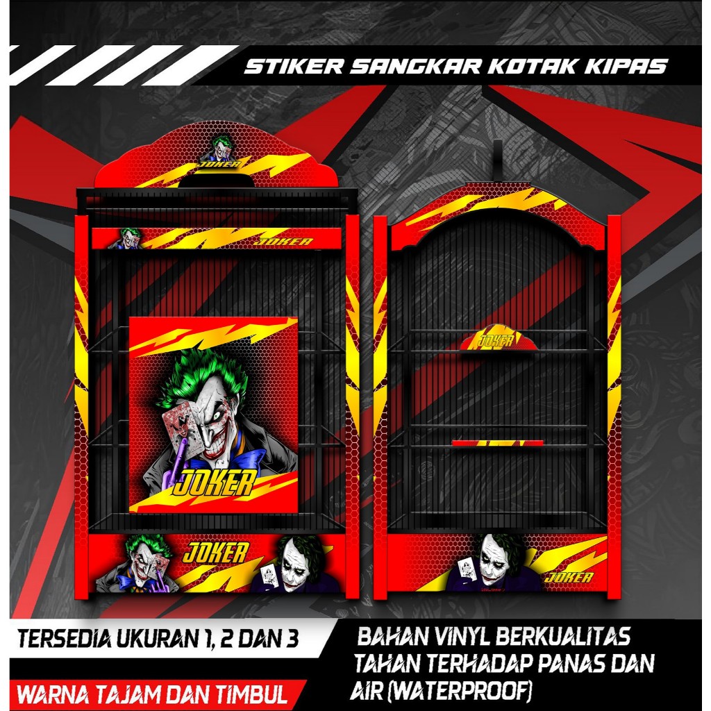 

Stiker Decal Sangkar Burung Kotak Kipas, Kacer, Kenari, Cucak Ijo, Desain Joker, COD, Anti Air