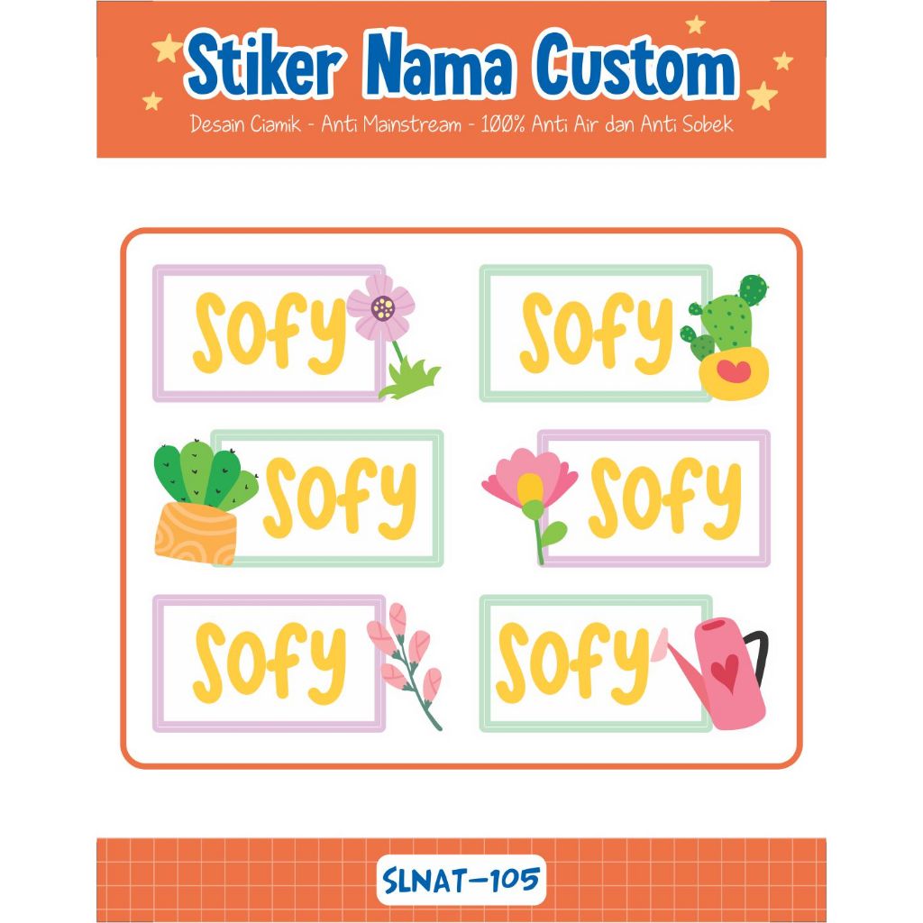 

Infinity Label Stiker Nama Anak Tas Sepatu Buku Sekolah Baju Botol SLNAT-105 Desain Anti Mainstream 2x4cm Waterproof 42pcs