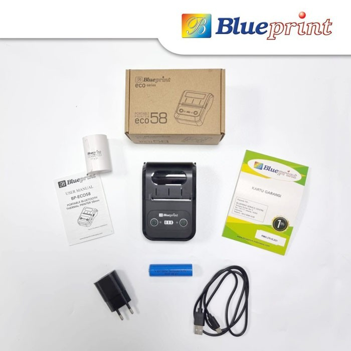 PORTABLE PRINTER THERMAL MINI BLUETOOTH BLUEPRINT ECO 58