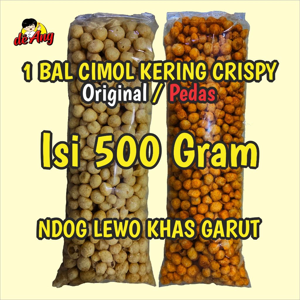 

1 Bal Cimol Kering Crispy Original / Pedas Endog Lewo Khas Garut 500 Gram