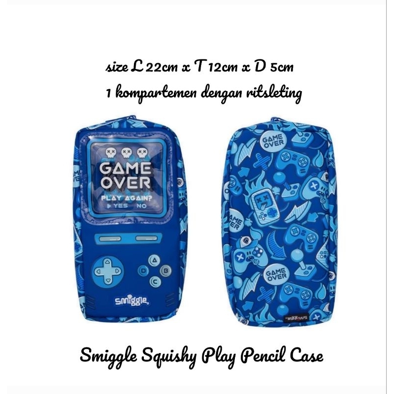 

Smiggle Squishy Play Pencil Case Mid Blue - IGL441221MBL0888-IGL441221MBL