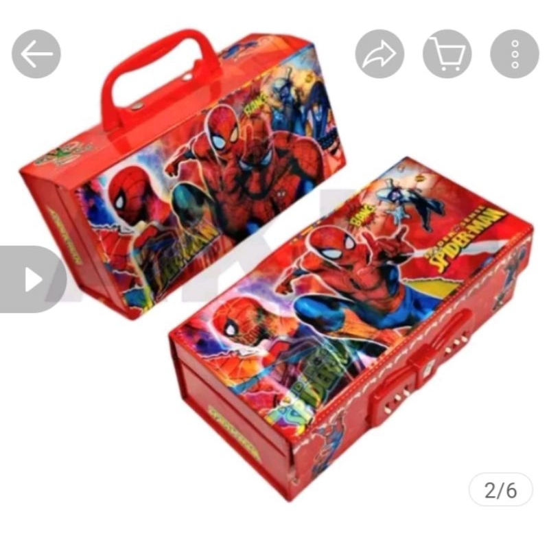 

kotak pensil spiderman SM merah ori ready