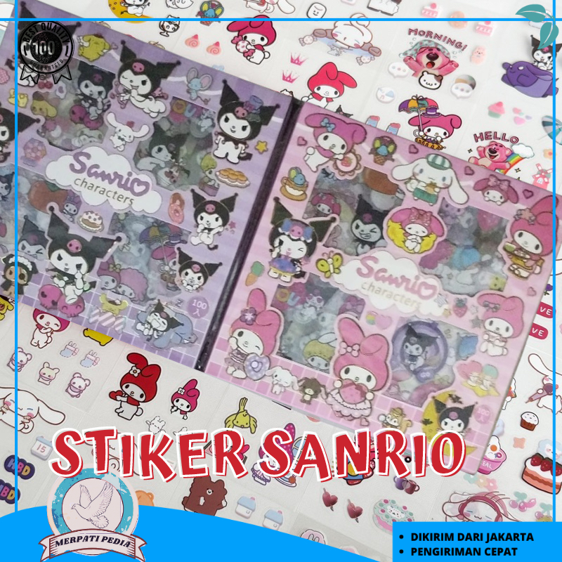 

MS Stiker SANRIO LOTSO / CINNAMOROLL / KUROMI / MY MELODY 2D Dekorasi Karakter Anime Anak 200 Lembar