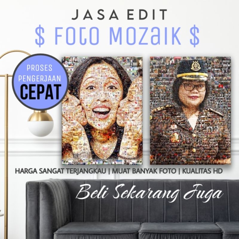 Foto Mozaik / Kado Custom Pernikahan / Kado Wisuda / Kado Ulang Tahun / Foto Mozaik Custom