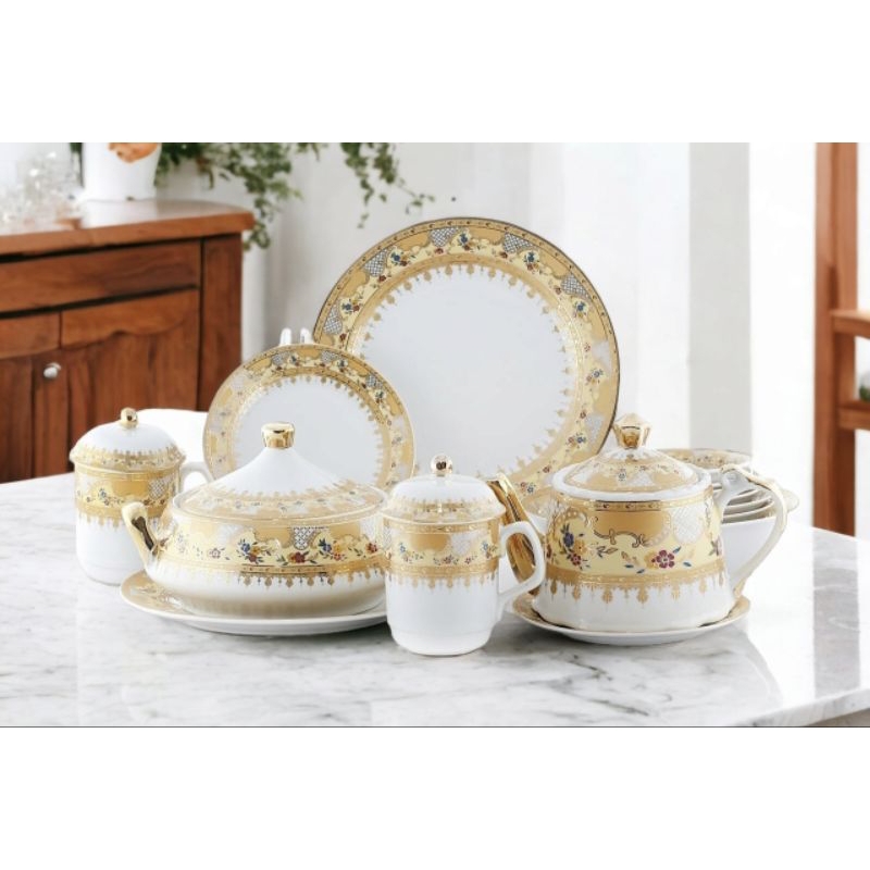 Wedding Set VICENZA D82 CAMELIA Set lengkap perangkat makan Vicenza, dari Piring makan, mug tipe gel