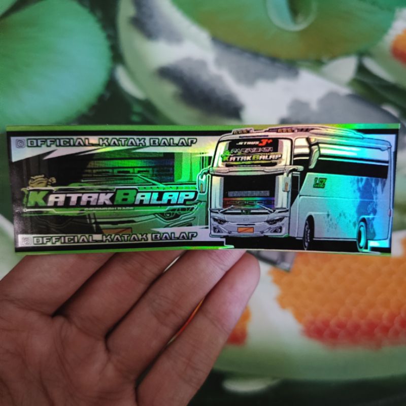 

Stiker Bus Katak Balap, Vynil/Hologram, Tahan Air, Tahan Lama