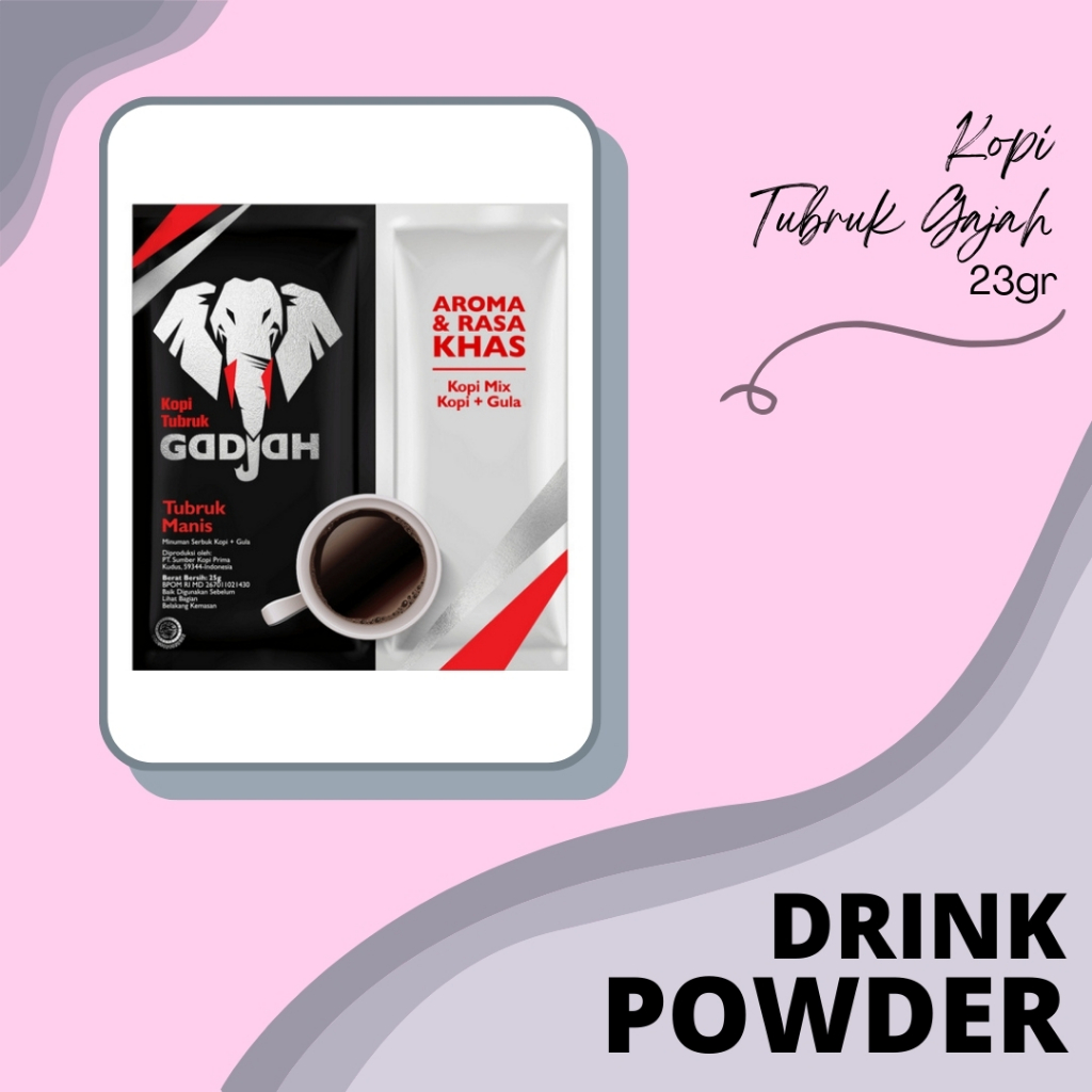 

DRINK POWDER | BUBUK MINUMAN | SERBUK MINUMAN | GADJAH KOPI TUBRUK MANIS | KOPI TUBRUK GAJAH 23GR