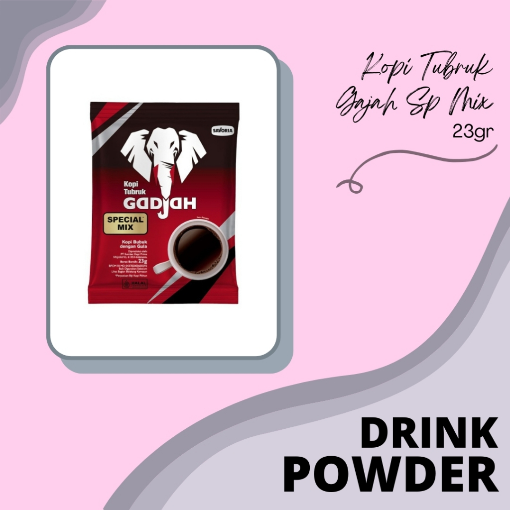 

DRINK POWDER | BUBUK MINUMAN | SERBUK MINUMAN | GADJAH KOPI TUBRUK SPECIAL MIX | KOPI TUBRUK GAJAH SP MIX 23GR