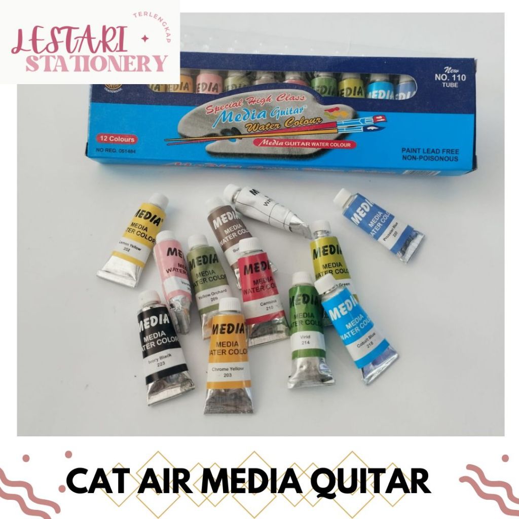 

Cat air quitar 12 warna Lestari Stationery