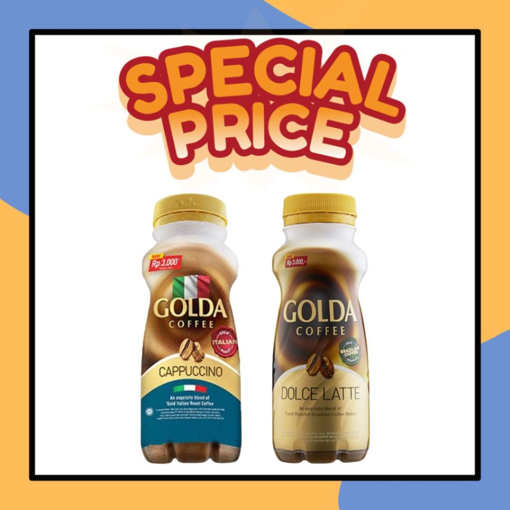 

GOLDA Coffee 200ml Golda Kemasan Botol Minuman Kopi Rasa Cappuccino / Dolce Latte