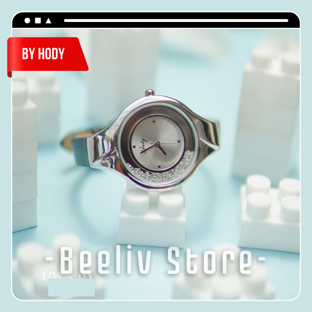 Jam Tangan Kecil Wanita Hody Watch HWN-03 Diameter 3.4cm Strap Kulit Analog Original