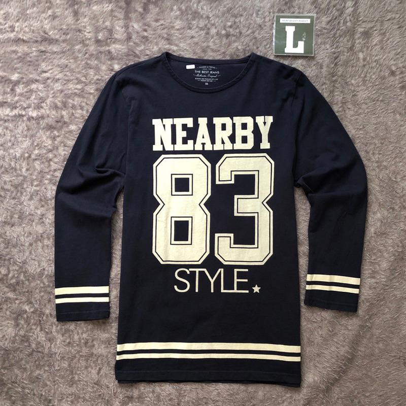 Longsleeves / Kaos Lengan Panjang Stripe Nearby 83 Style Navy - Size L