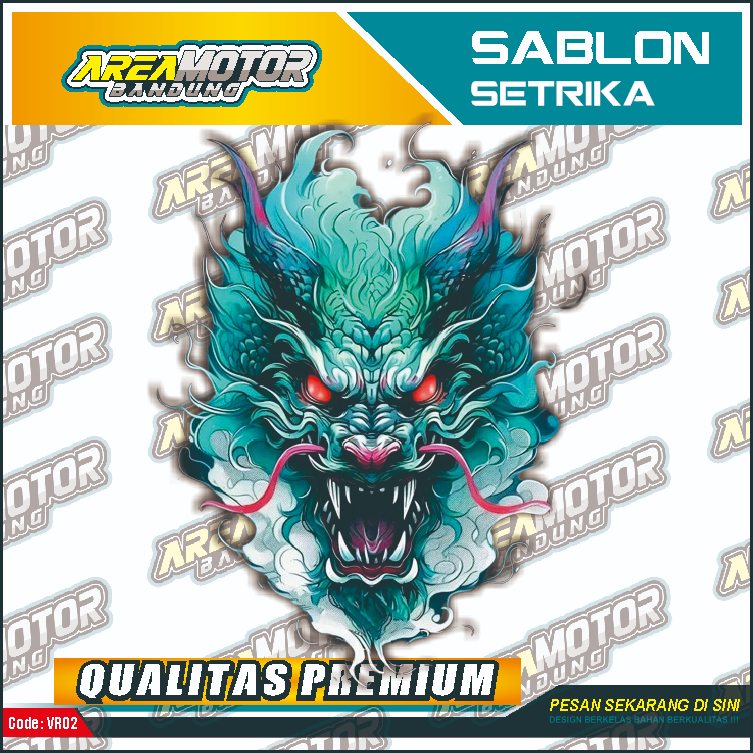 

Print sablon DTF/cetak sablon DTF/sablon setrika siap press 1 sisi Tema NAGA v6 Uk A4 / A3