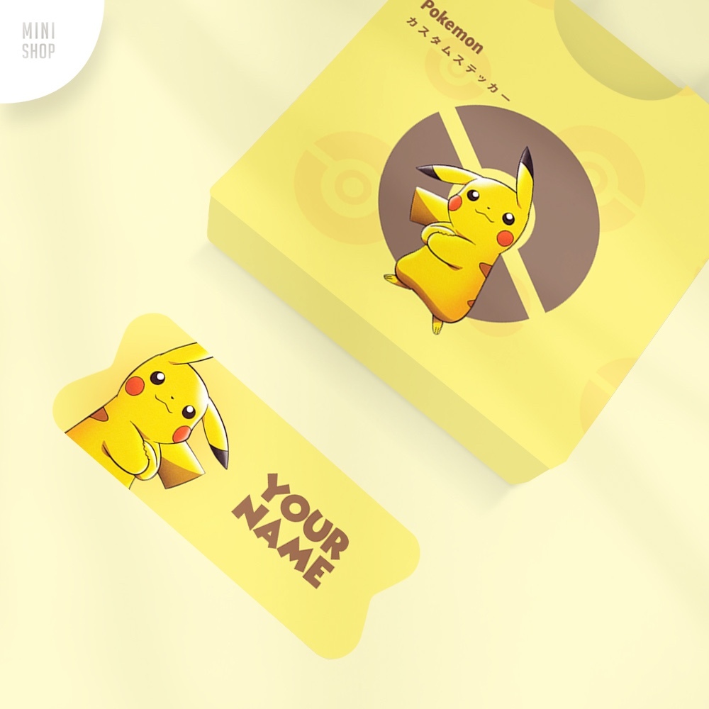 

Stiker Nama Custom Waterproof Pokemon Pikachu