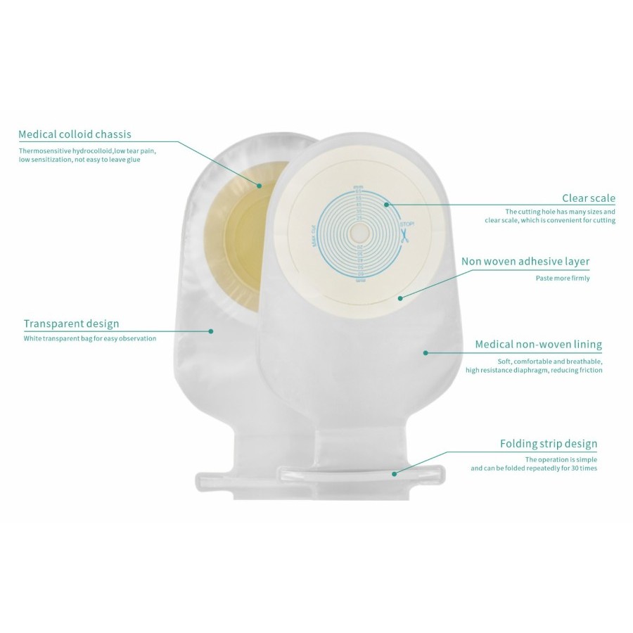Kantong Kolostomi Double Perekat / Ostomy Bag / Colostomy Bag - 1 pcs