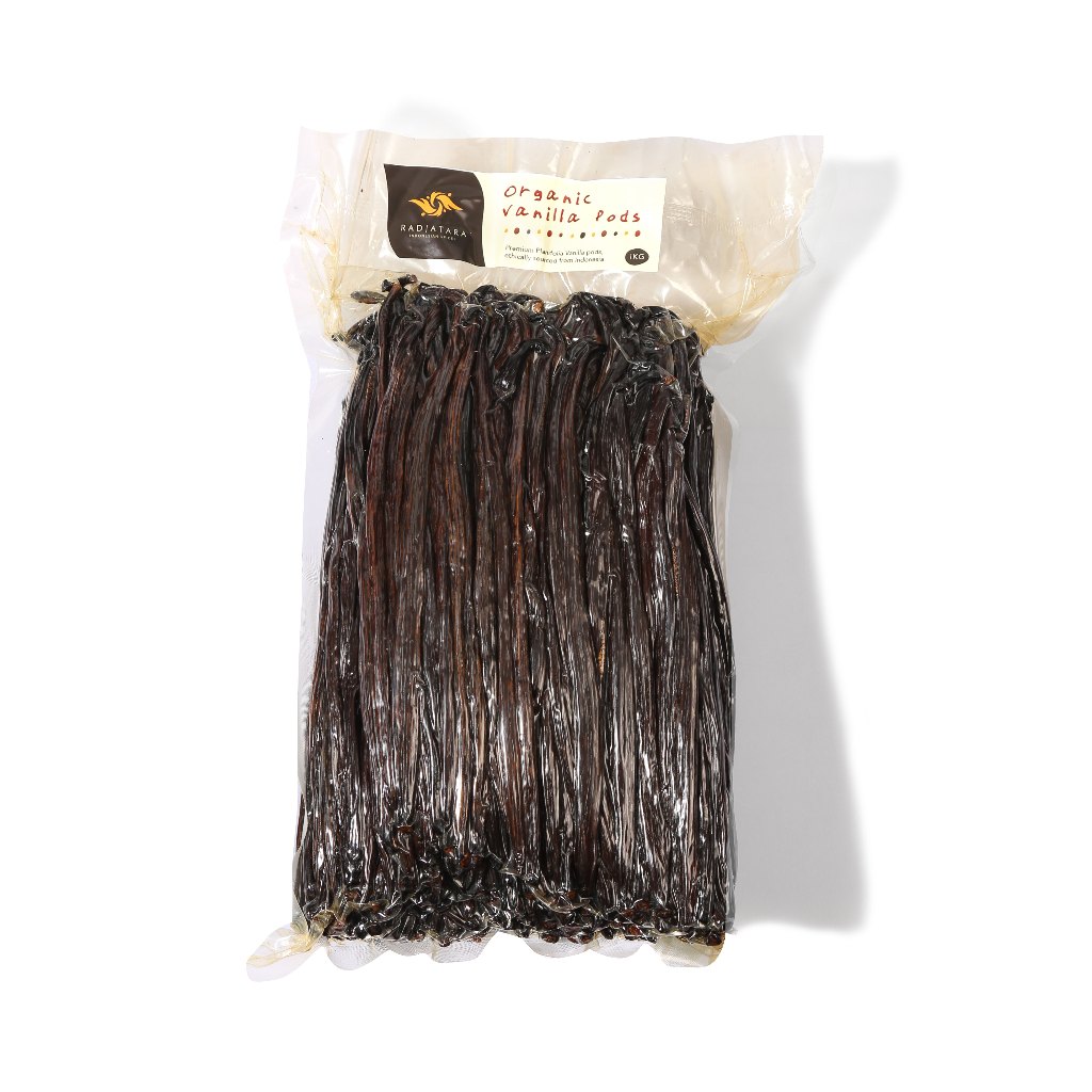 

Radjatara Organic Planifolia Vanilla Beans Premium Quality Grade A 1000 gr 1000 gram 1 kg