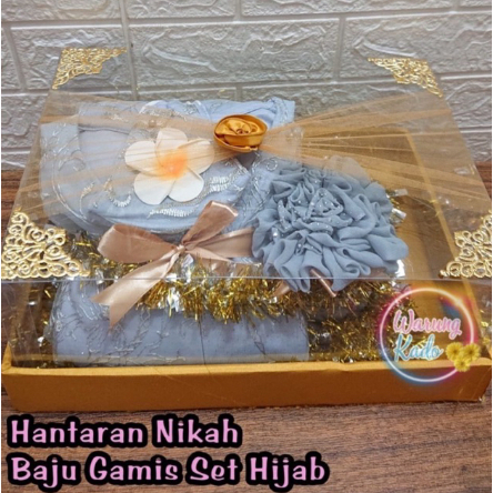 Hantaran Seserahan Nikah Baju Gamis Muslim set Hijab