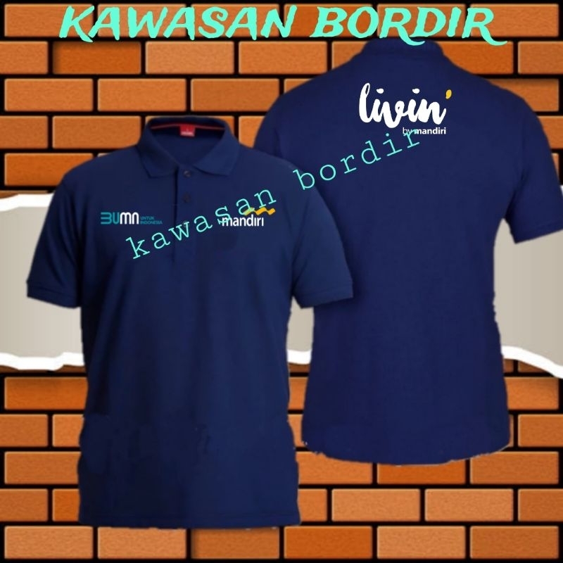 Terbaru polo shirt bank mandiri Livin kaos bank mandiri Livin baju bank mandiri Livin seragam bank m