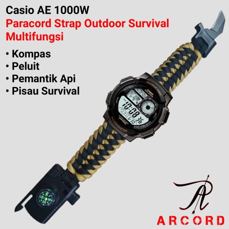 Tali Jam Casio AE 1000W Paracord Custom / Tali Jam Casio / Tali Jam G Shock / Tali Jam Paracord / Ta