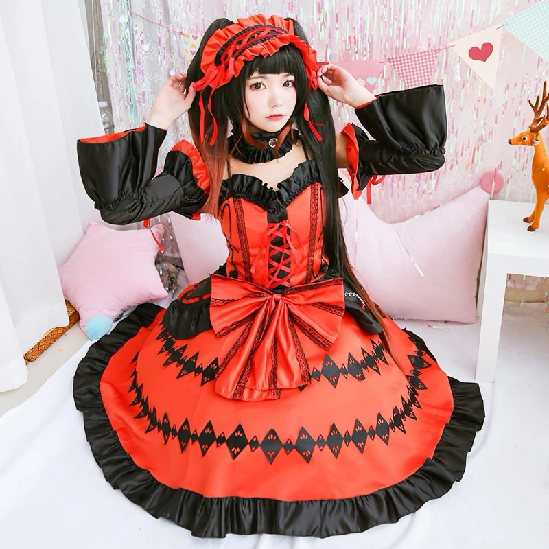 RENTAL/SEWA KOSTUM COSPLAY ANIME DATE A LIVE KURUMI TOKISAKI MANMEI TAOBAO HQ IMPORT MURAH