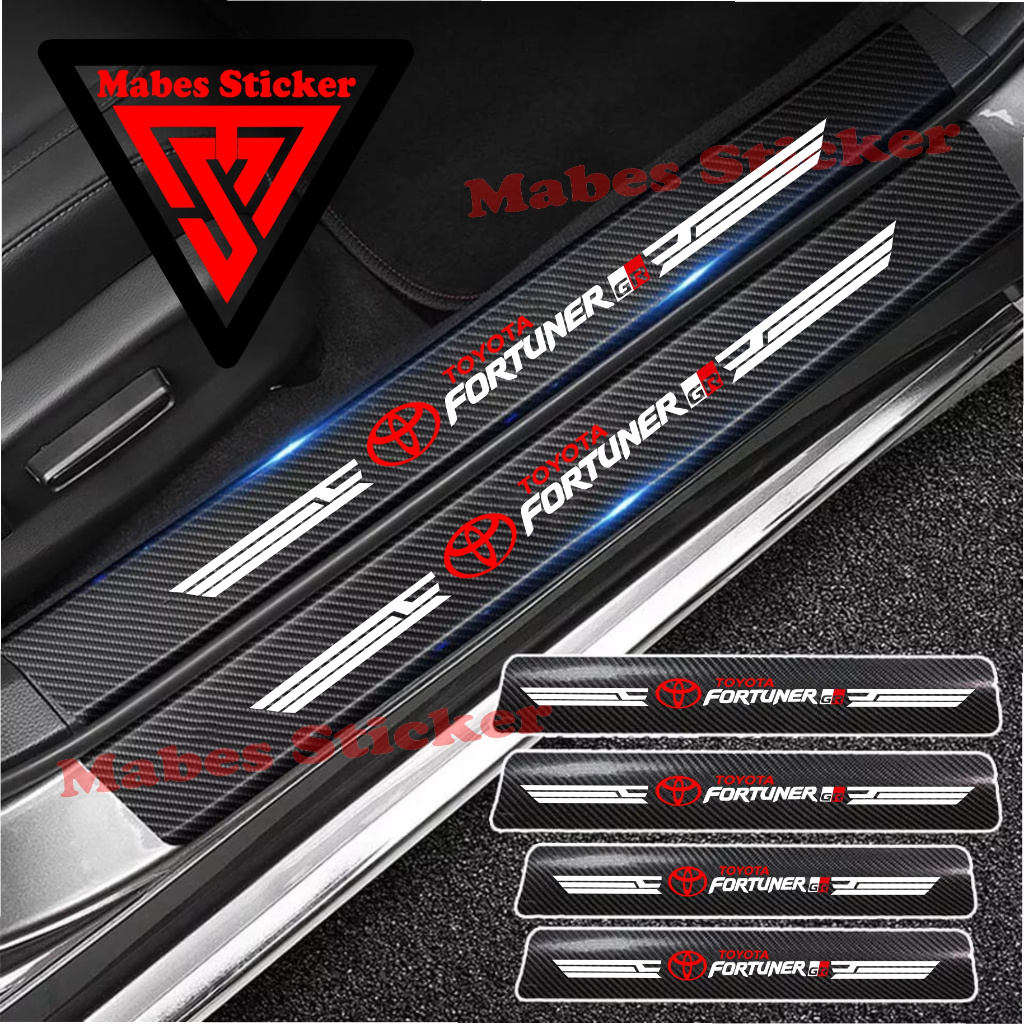 STICKER KARBON MOBIL FORTUNER GR STICKER KARBON 3D PIJAKAN KAKI MOBIL TOYOTA FORTUNER