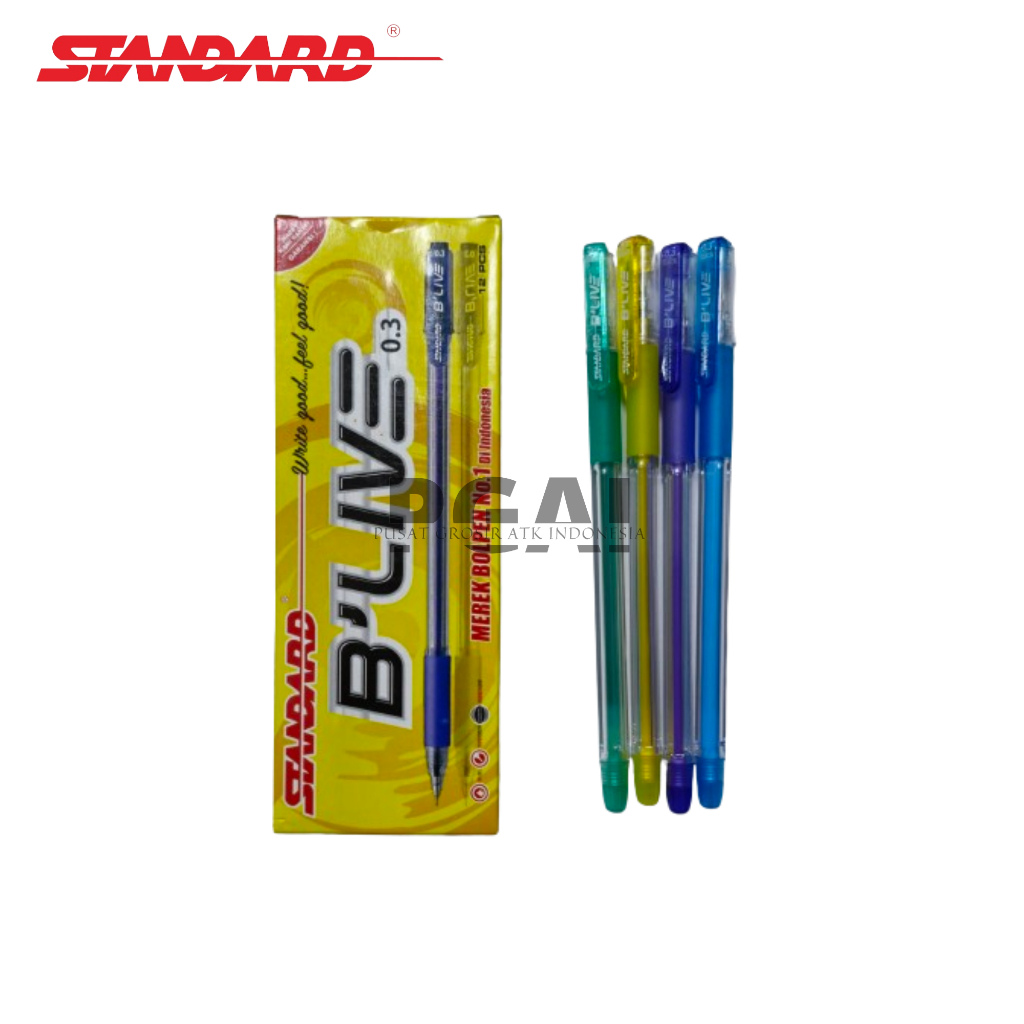 

BOLPOIN BULPOIN PULPEN BALLPOINT STANDARD B'LIVE 0.3 MM 1 PACK ISI 12 PCS PEN STATIONERY