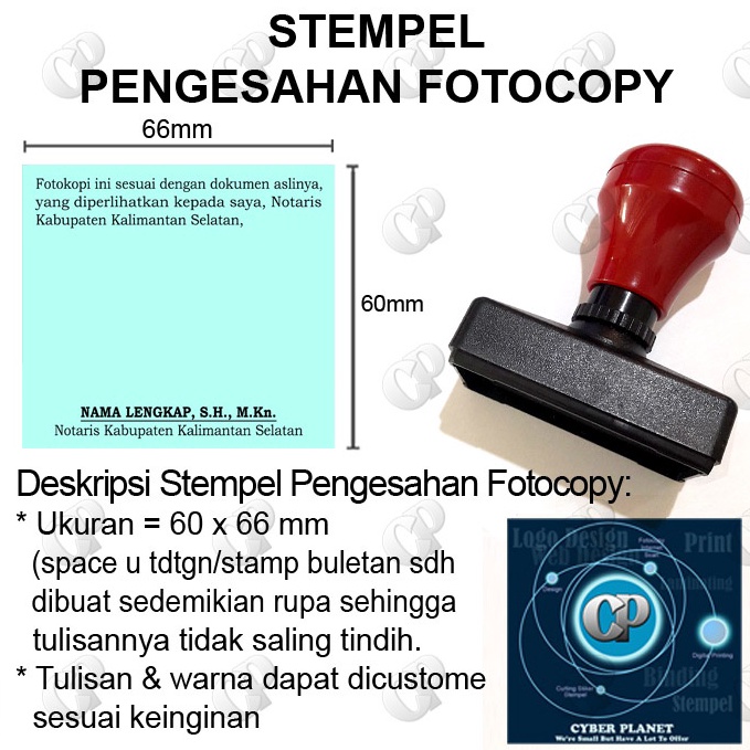

KODE O99J Stempel Notaris Pengesahan Fotocopy