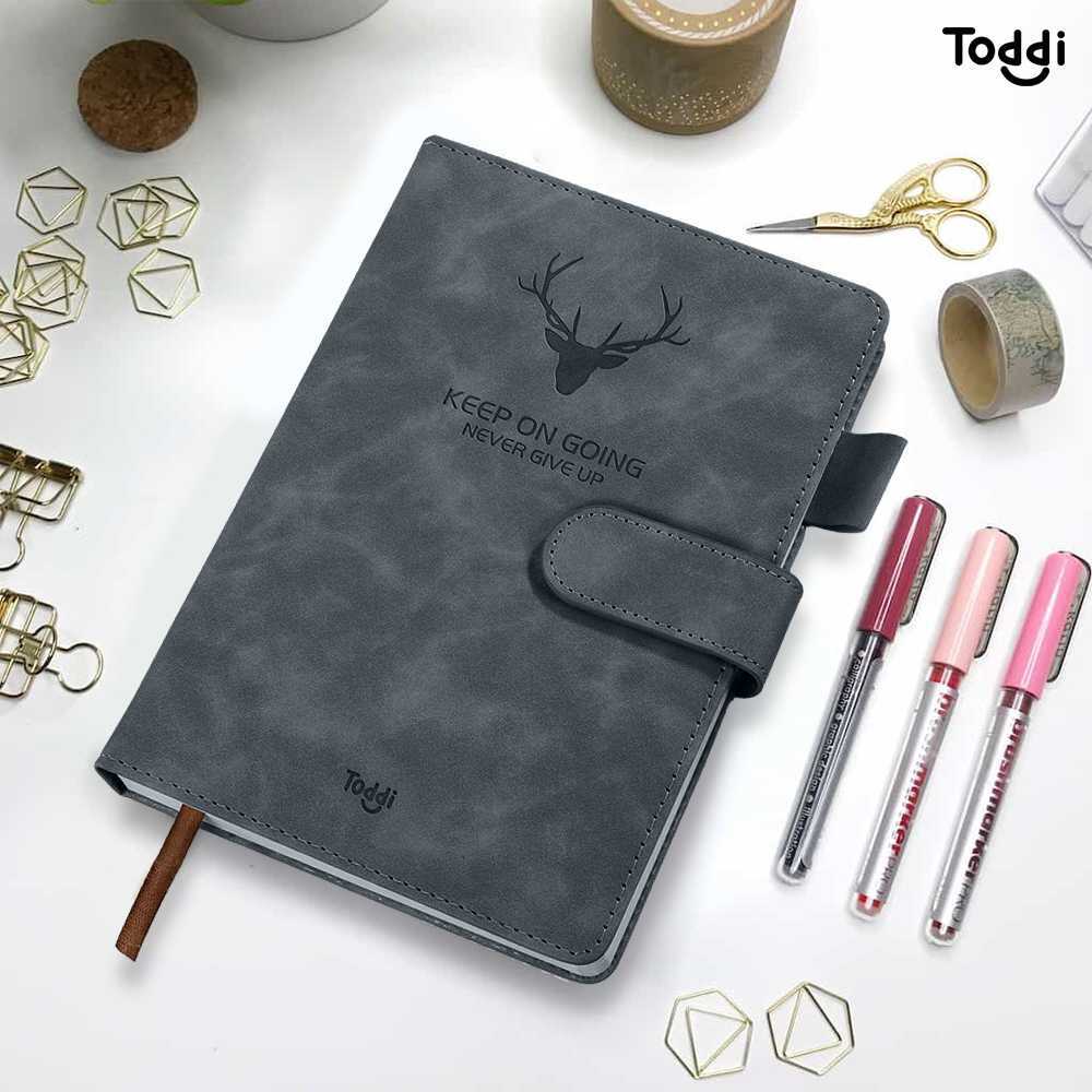 

Buku Jurnal TODDI Buku Catatan Diary Notebook Notepad Cover Kulit Tutup Magnetic Kertas A5 - 180LEMBAR