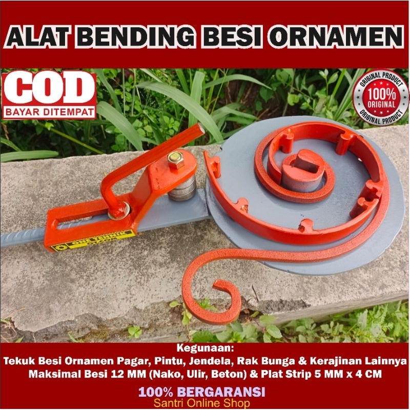 (TERBARU) ALAT TEKUK BESI PENEKUK BESI ORNAMEN BENDING NAKO LETER S Ukuran 12 MM Besi Beton Nako Uli