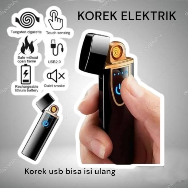 Korek api fingerprint || korek api elektrik bisa di cas