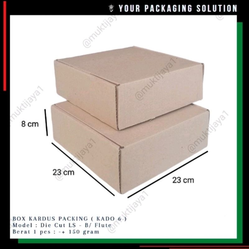 

BOX KADO 6 • 23x23x8cm LS • Kotak/ Kardus/ Karton
