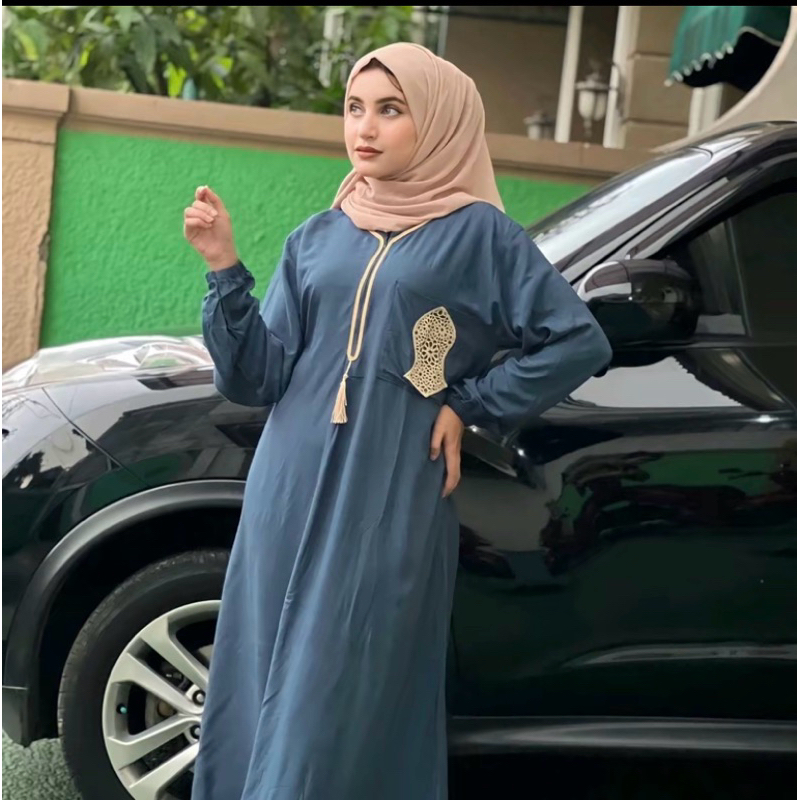 Gamis Songket Premium Navi Cardi Hitam Etnik Abaya Jeatblack Etnik Kaftan Abaya Elee.id Kombinasi So