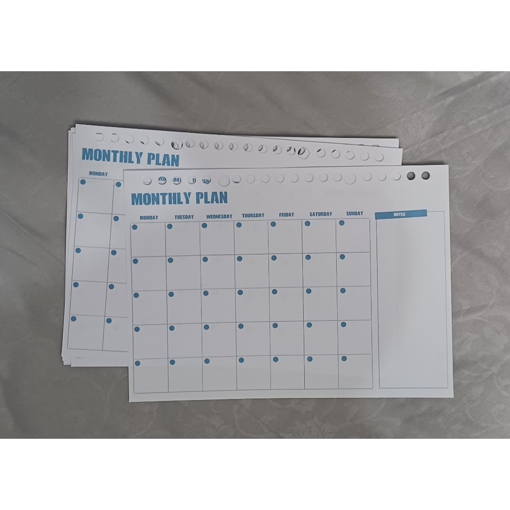 

Blue Monthly Planner