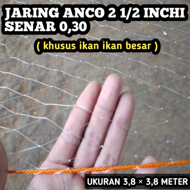 Jaring tangkul ikan lubang 2 1/2 inchi senar 0,30 khusus untuk ikan besar
