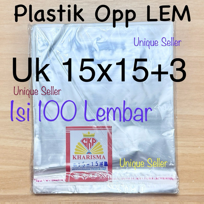 Plastik Opp Roti Kerupuk (SEAL/LEM) 15x15 cm isi 100 / Kantong Plastik Opp Kerupuk Seal 15x15cm / Pl