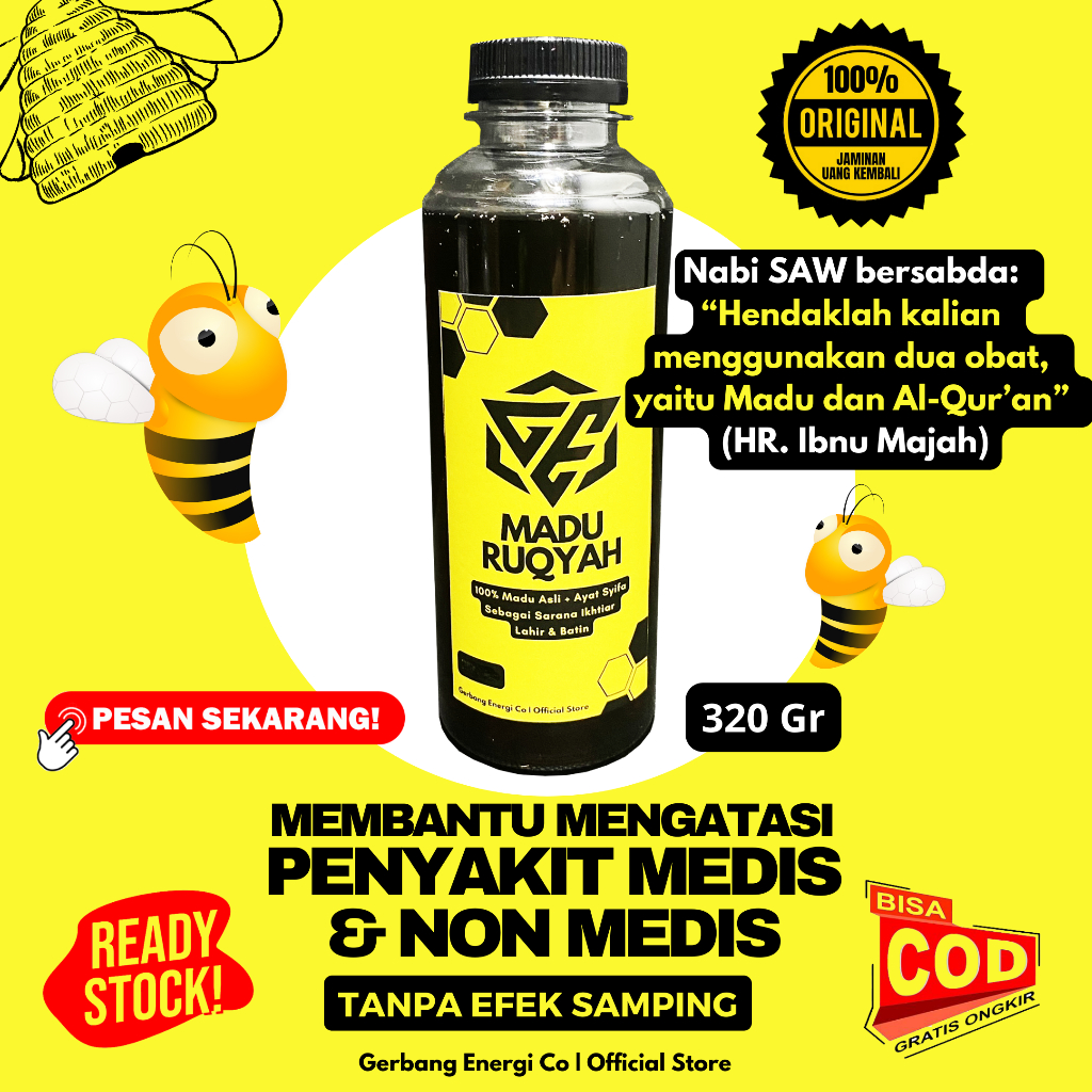 

Madu Ruqyah - Madu Murni Asli 100% - Madu Herbal Original - Madu Untuk Penyakit Medis & Non Medis - 320 Gr