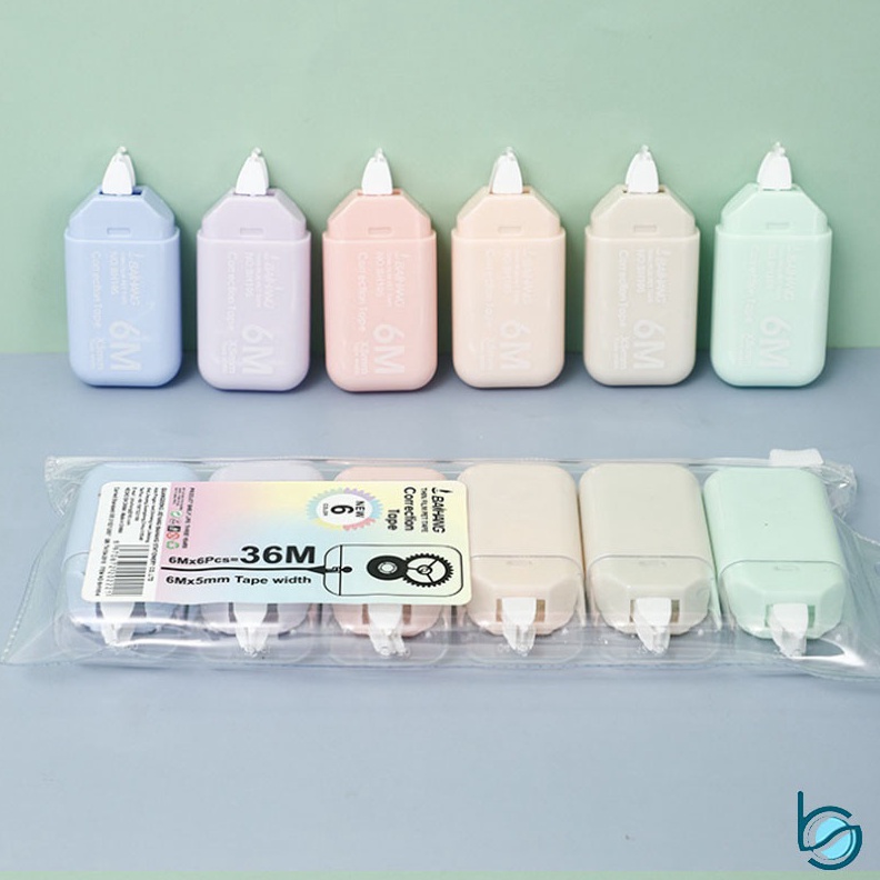 

KODE I48E Correction Tape 6PCSSet TipEx kertas Roll Model Lucu Total 36 Meter Tidak Mudah Putus Best Stationary