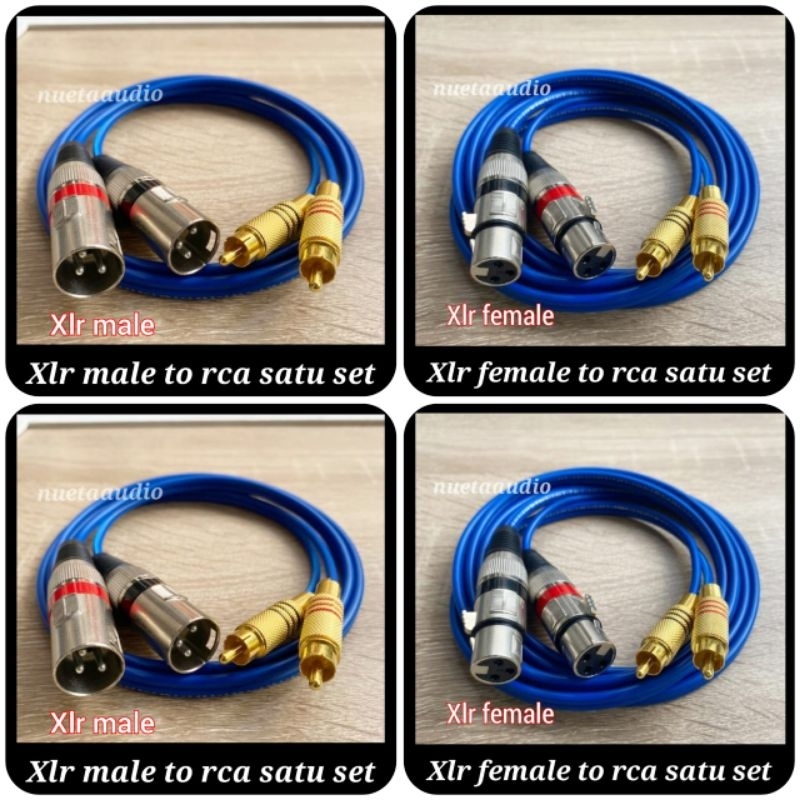 Kabel xlr to rca / rca to xlr satu set