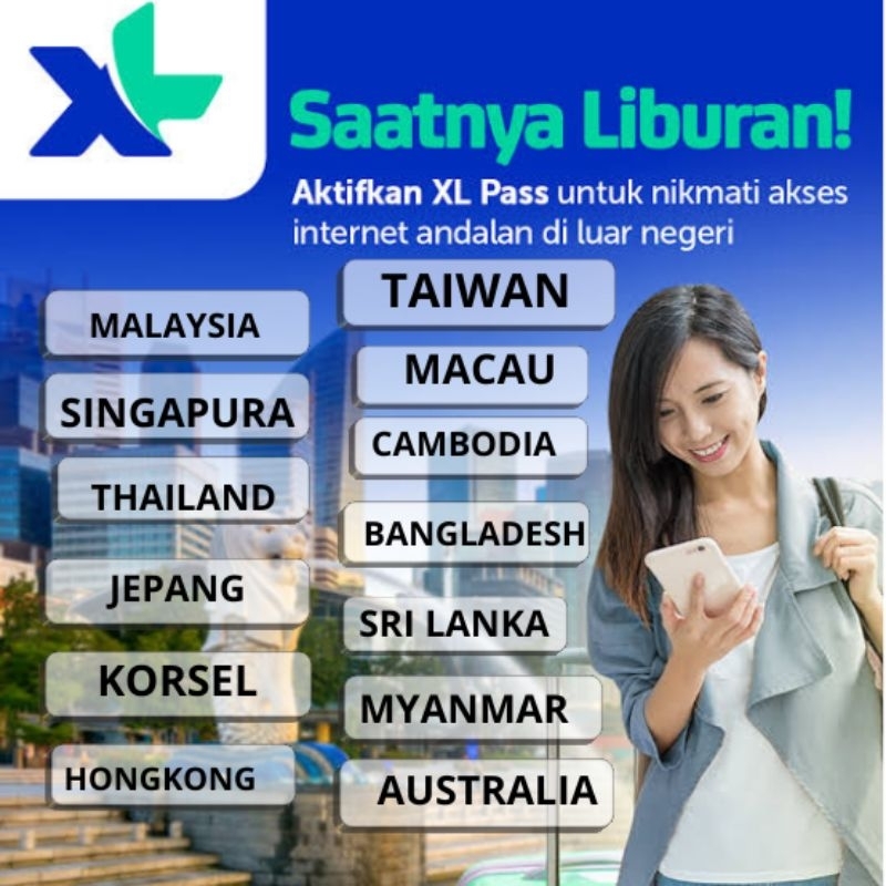 PAKET DATA ISI ULANG ROAMING XL PAS ASIA AUSTRALIA EROPA DLL BISA RESERVASI SESUAI REQUEST TANGGAL K